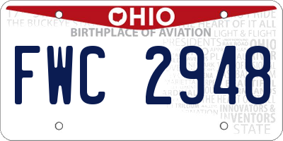 OH license plate FWC2948