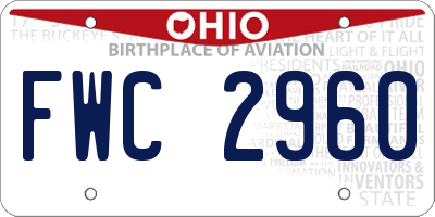 OH license plate FWC2960