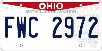 OH license plate FWC2972