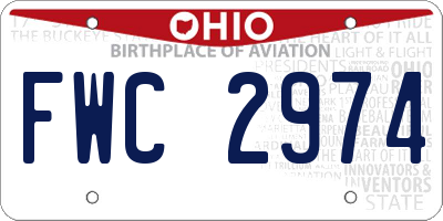 OH license plate FWC2974