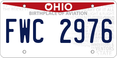 OH license plate FWC2976