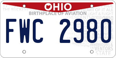 OH license plate FWC2980