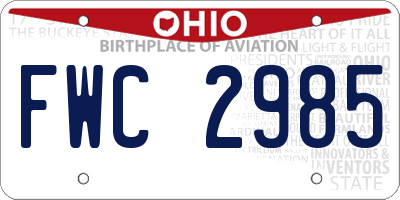 OH license plate FWC2985