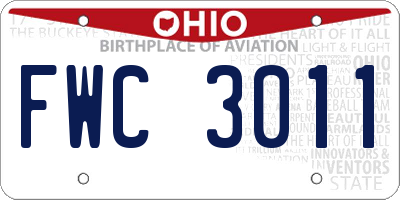 OH license plate FWC3011