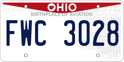 OH license plate FWC3028