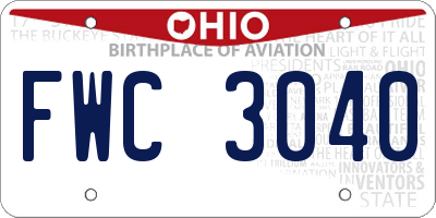 OH license plate FWC3040