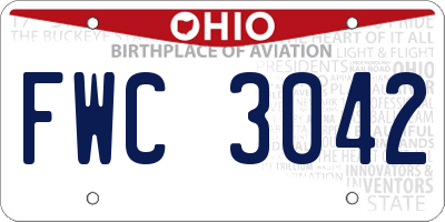 OH license plate FWC3042