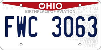 OH license plate FWC3063