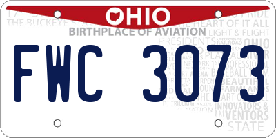 OH license plate FWC3073