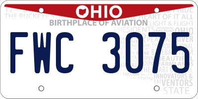 OH license plate FWC3075