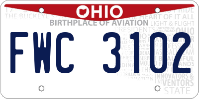 OH license plate FWC3102
