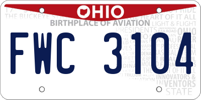 OH license plate FWC3104