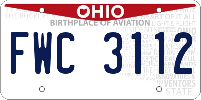 OH license plate FWC3112