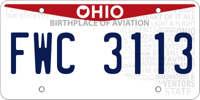 OH license plate FWC3113