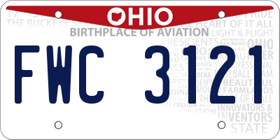 OH license plate FWC3121