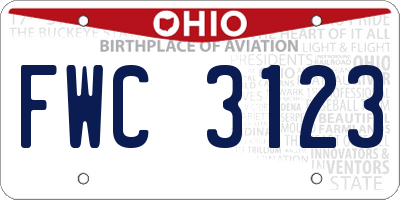 OH license plate FWC3123