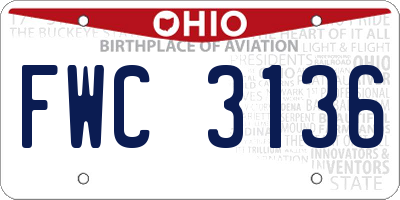OH license plate FWC3136