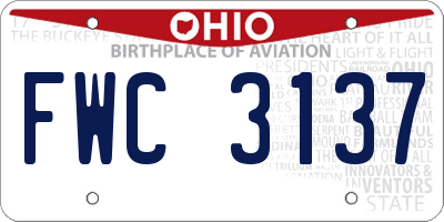 OH license plate FWC3137