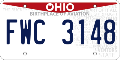 OH license plate FWC3148
