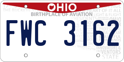 OH license plate FWC3162