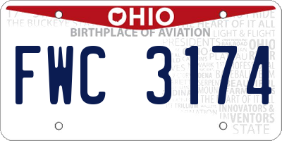 OH license plate FWC3174
