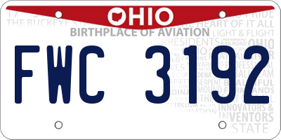 OH license plate FWC3192