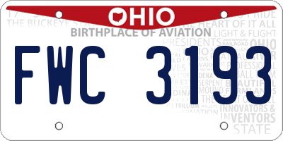 OH license plate FWC3193