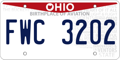OH license plate FWC3202
