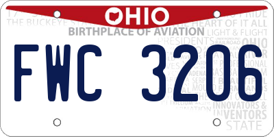 OH license plate FWC3206