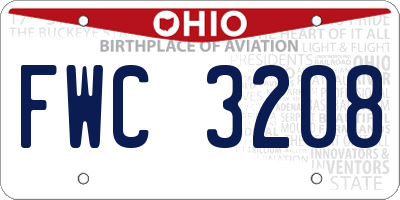 OH license plate FWC3208