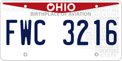 OH license plate FWC3216