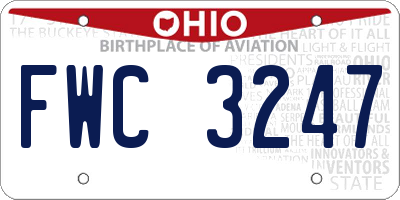 OH license plate FWC3247