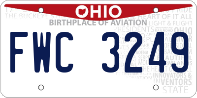 OH license plate FWC3249