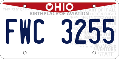 OH license plate FWC3255