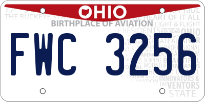 OH license plate FWC3256