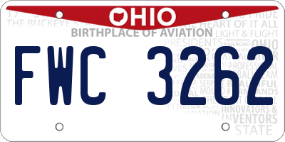 OH license plate FWC3262