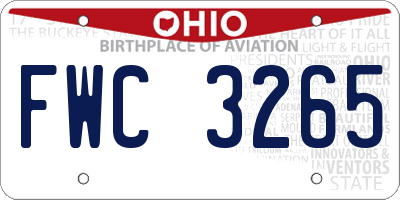 OH license plate FWC3265