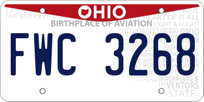 OH license plate FWC3268