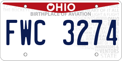 OH license plate FWC3274