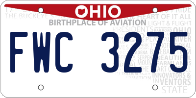 OH license plate FWC3275