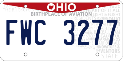 OH license plate FWC3277