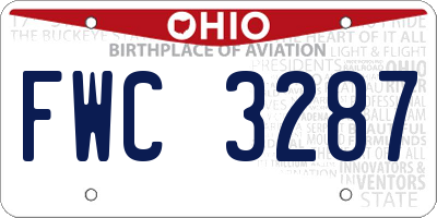 OH license plate FWC3287