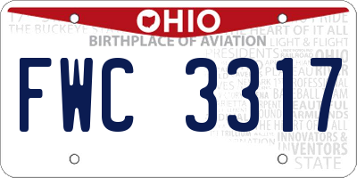 OH license plate FWC3317