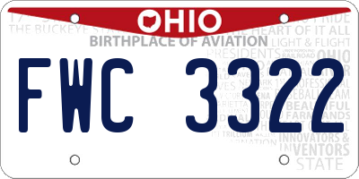 OH license plate FWC3322