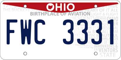 OH license plate FWC3331