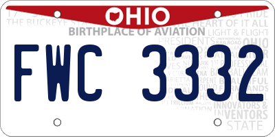 OH license plate FWC3332