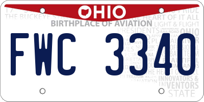 OH license plate FWC3340