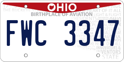 OH license plate FWC3347