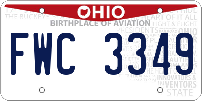 OH license plate FWC3349