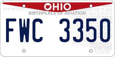 OH license plate FWC3350